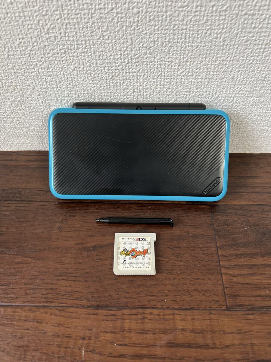 任天堂 Nintendo Newニンテンドー2DS LL 本体 ブラック× ターコイズ 通電確認済 中古 No01