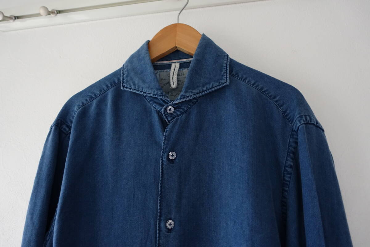 ORIAN DENIM DIVISION オリアン スリムフィット 長袖 レーヨン シャツ トップス 春秋 メンズ 38/15