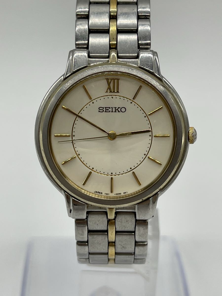 SEIKO セイコー 腕時計 クォーツ 稼働品 ユニセックス シルバー×ゴールド 1円スタート 希少