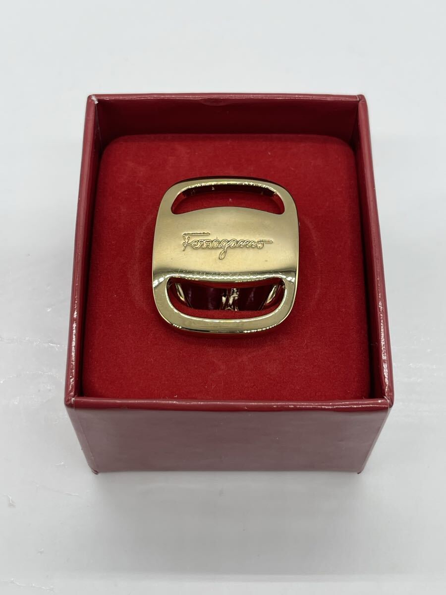 希少 Salvatore Ferragamo フェラガモ ガンチーニ スカーフリング ゴールドカラー 箱付き 1円スタート