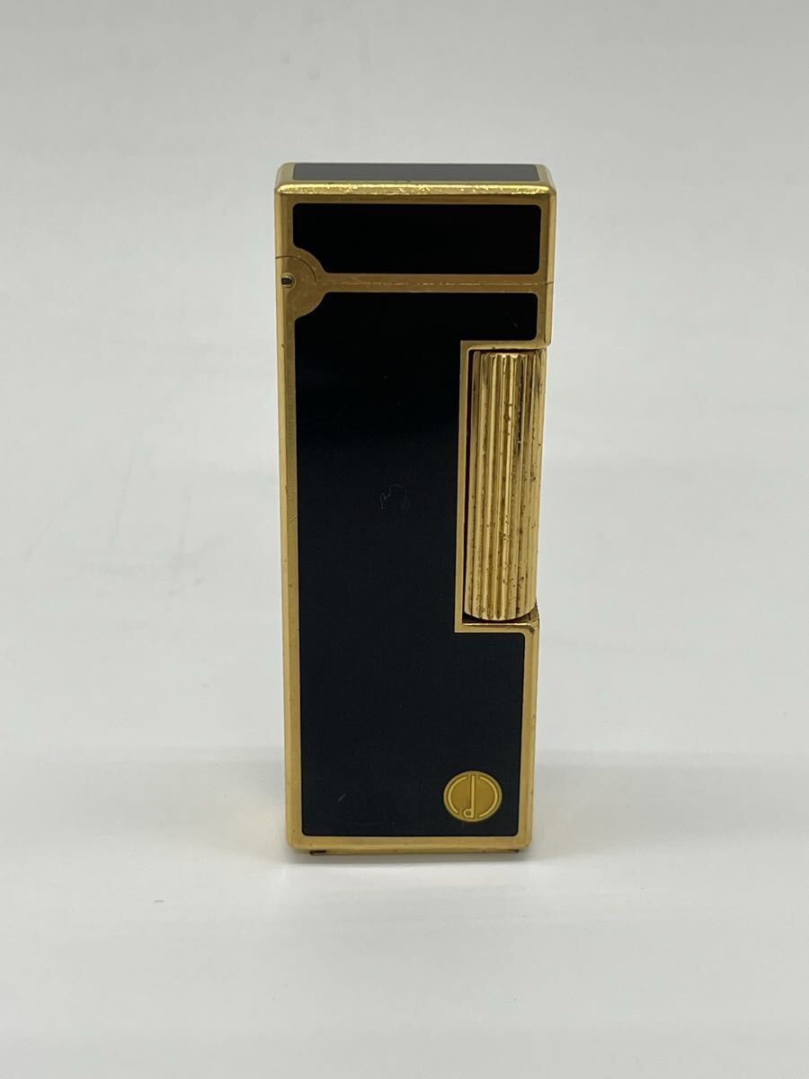 dunhill ダンヒル ライター ゴールド×ブラック スイス製 火花確認済み 1円スタート 希少 現状品