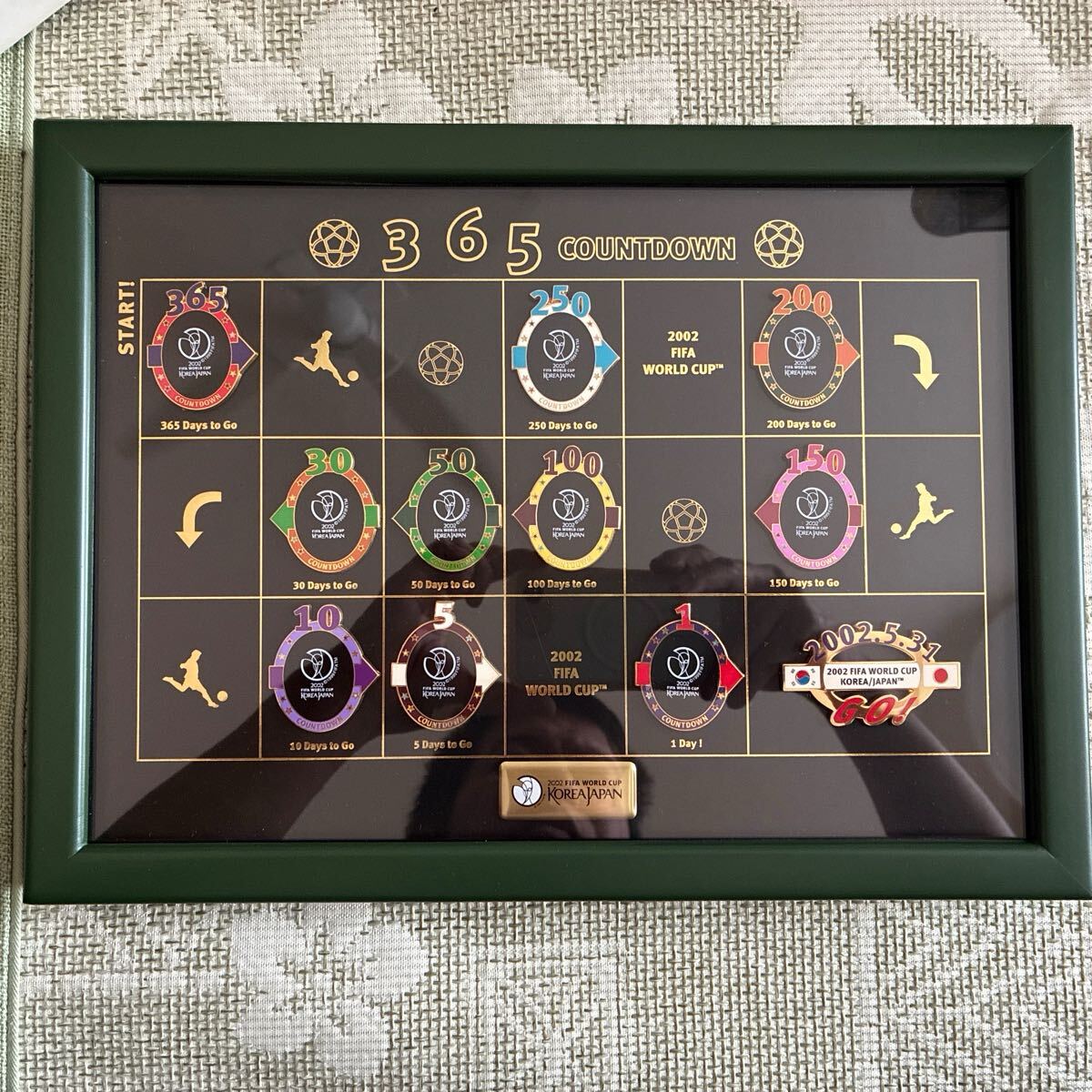 2002 FIFA ワールドカップ 日韓 カウントダウン ピンバッジ フレームセット