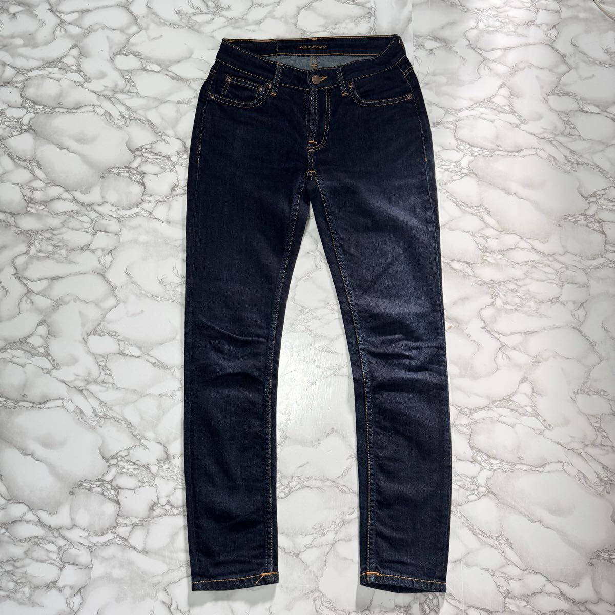 トレンド【nudie jeans ヌーディジーンズ【商品名】SKINNY LIN/濃紺 ストレッチ スキニー デニム パンツ