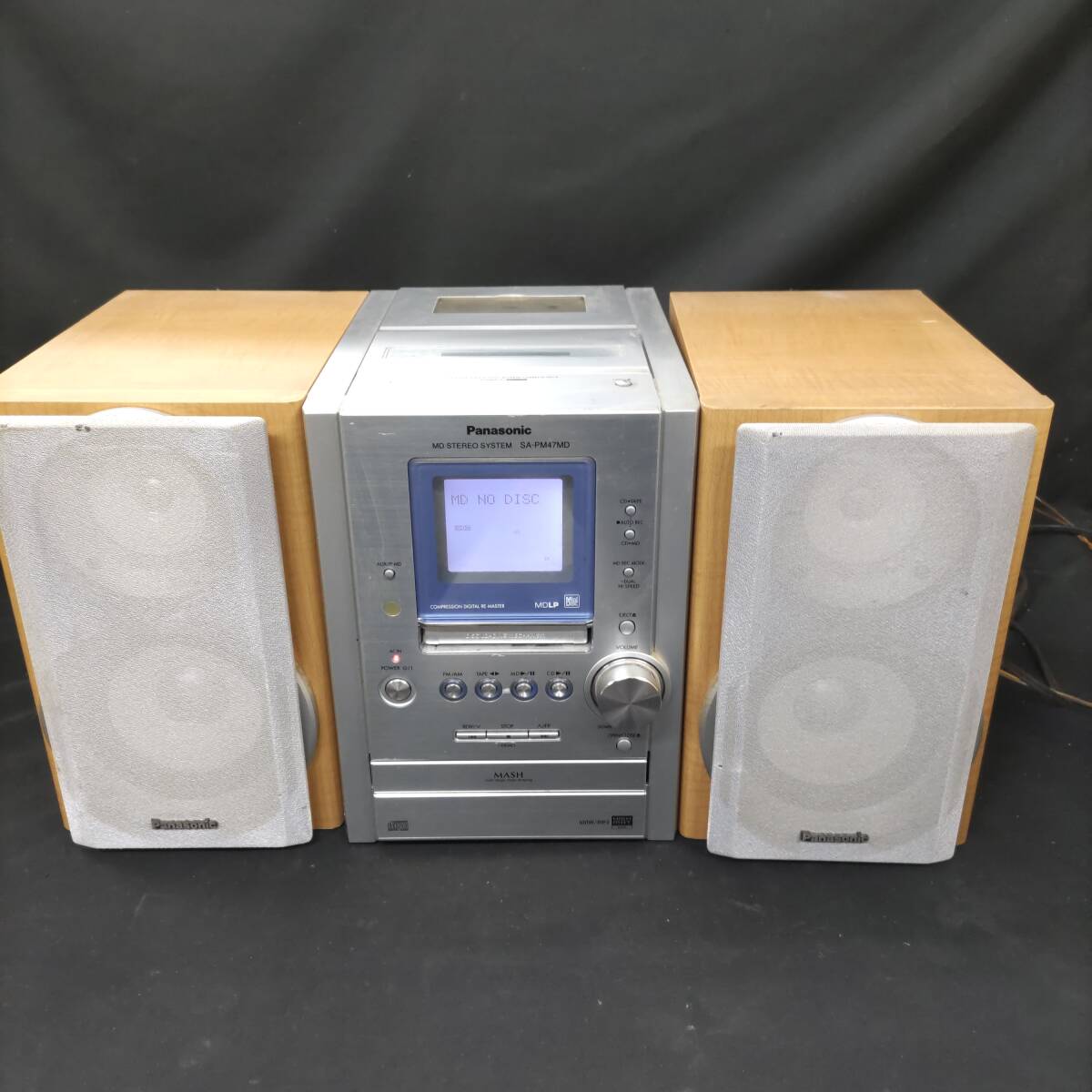 ◎パナソニック◎Panasonic ミニコンポMD付 SC-PM47MD(SA-PM47MD/SB-PM47MD) 通電確認済 中古現状 即発送 