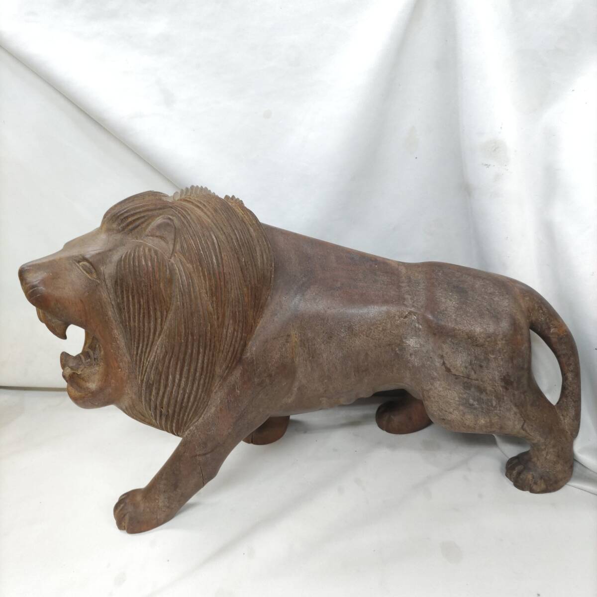 ◎招福開運◎木製 獅子の置物 ライオン オブジェ 希少 即発送 