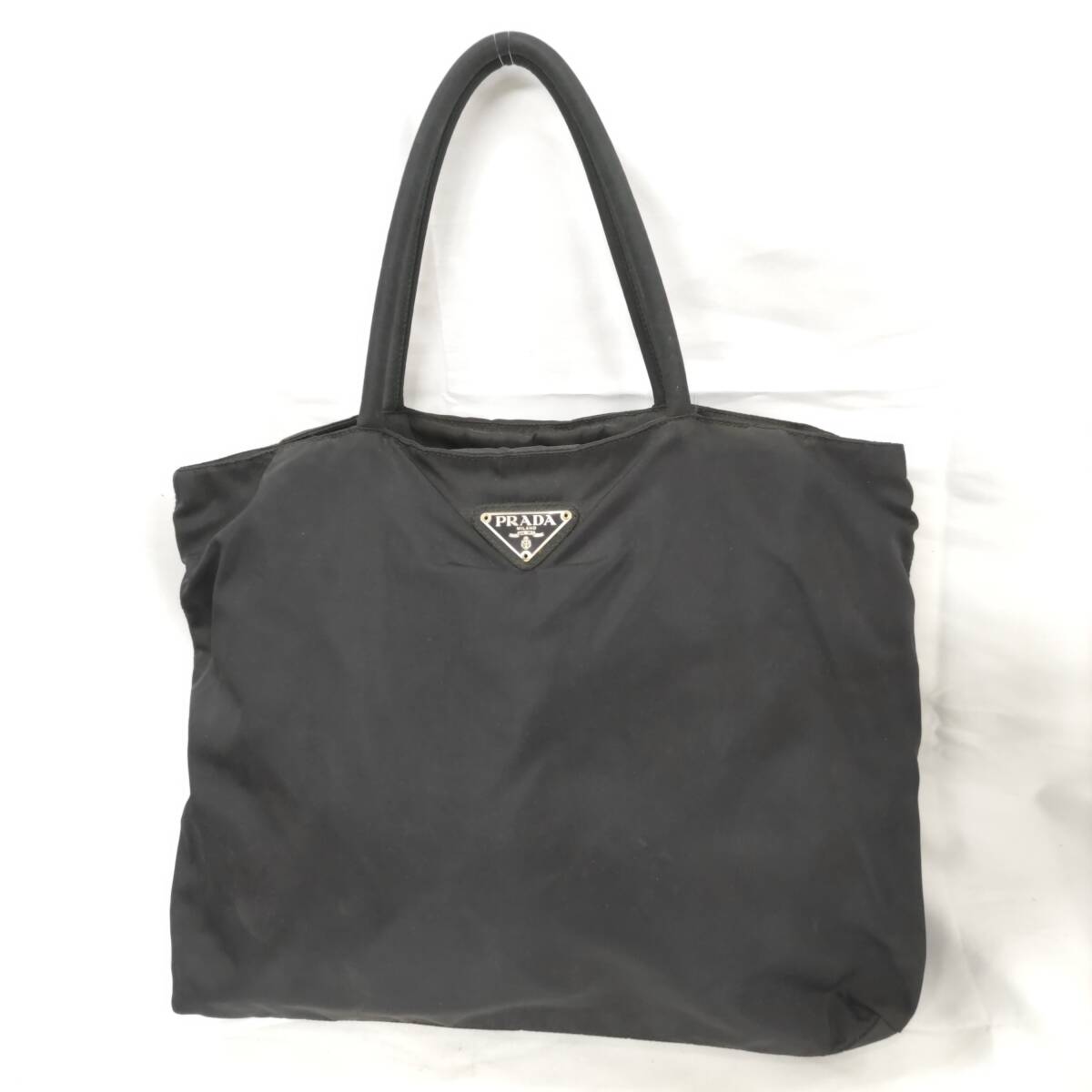 ◎プラダ◎PRADA TESSUTO NERO トートバッグ 三角ロゴプレート テステート ブラック イタリア製 121 即発送