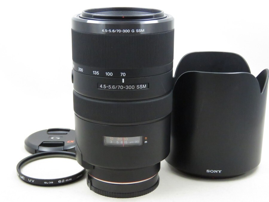 [23568Z5]★ほぼ新品級★SONY 70-300mm F4.5-5.6 G SSM SAL70300 フィルター・フード付き