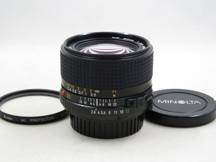[23599V2]★ほぼ新品級★MINOLTA NEW MD 20mm F2.8 フィルター付き