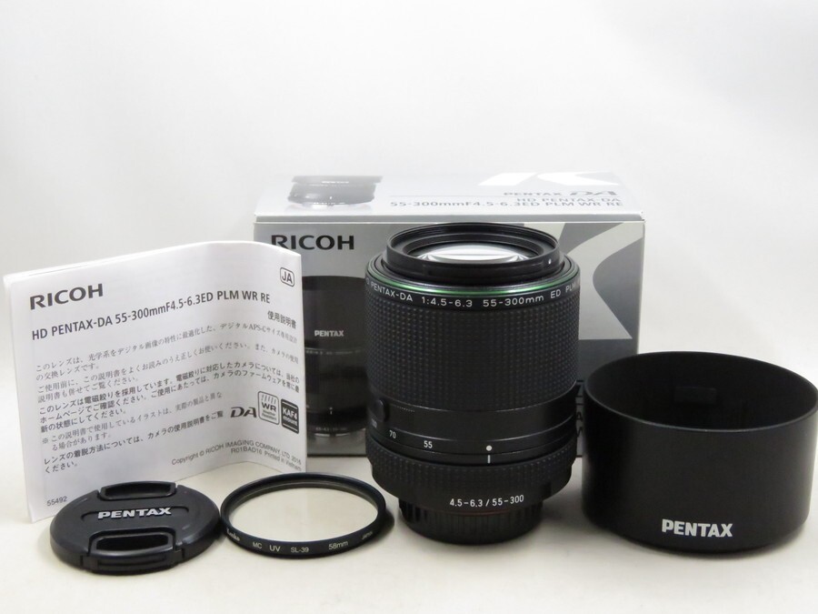 [23606W5]★新品同様★PENTAX HD PENTAX-DA 55-300mm F4.5-6.3 ED PLM WR RE 元箱付き