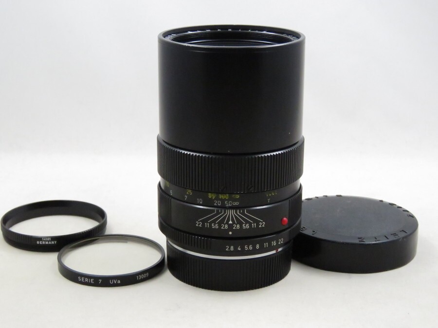 [23607V2]★完動品★LEICA ELMARIT-R 135mm F2.8 3カム 純正フィルター[SERIE 7 UVa 13009 , VII GERMANY 14161]付き