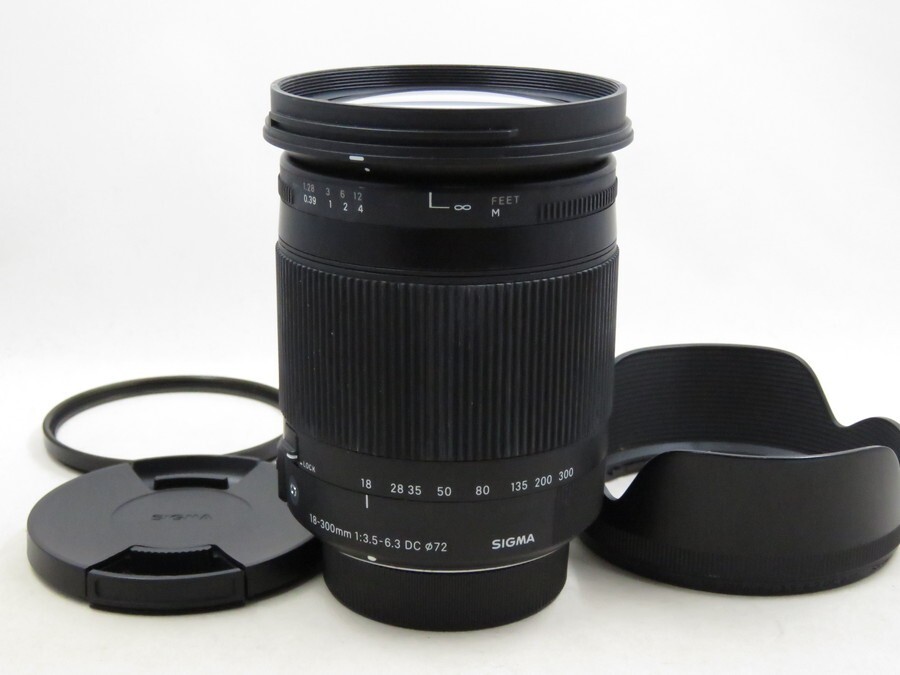 [23628W4]★極上美品★SIGMA 18-300mm F3.5-6.3 DC MACRO OS HSM Contemporary C014 Nikon フィルター・フード付き