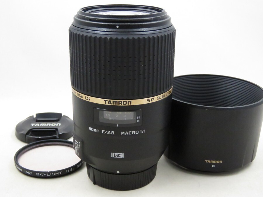 [23638W4]★超極上美品★TAMRON SP AF 90mm F2.8 Di MACRO 1:1 VC Nikon フード・フィルター付き