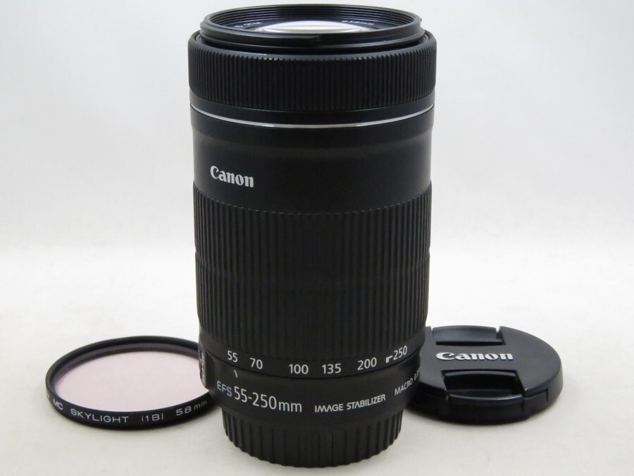 [23647W3]★超極上美品★CANON EF-S 55-250mm F4-5.6 IS STM フィルター付き