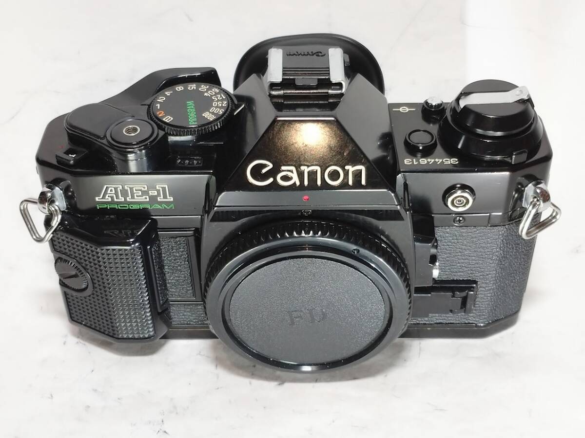 【美品（鳴き無し）／動作良好】 CANON キャノン AE-1 P プログラム ブラックボディー　人気のキャノンAE-1 P の逸品です！#3242