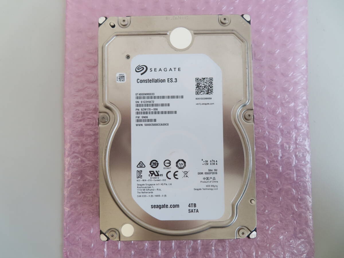 SEAGATE (シーゲイト) ST4000NM0033 [4TB SATA600 7200rpm] 使用77684時間