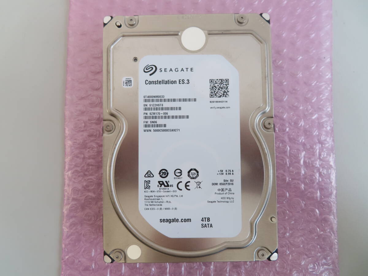 SEAGATE (シーゲイト) ST4000NM0033 [4TB SATA600 7200rpm] 使用77682時間