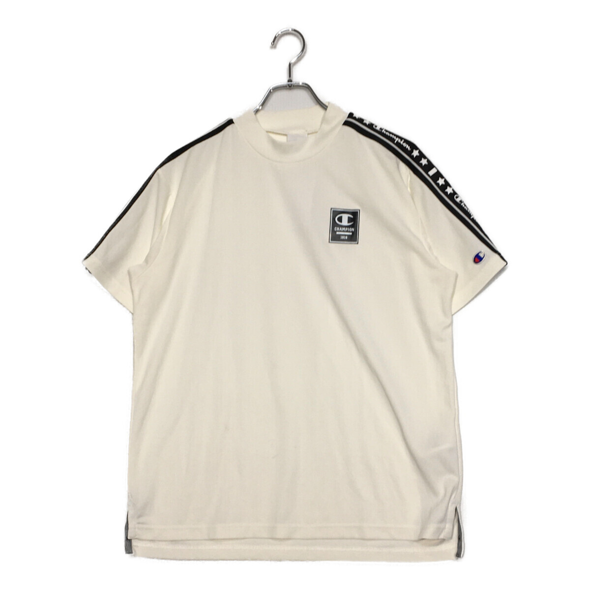 coco 中古 チャンピオンゴルフ Champion メンズ 半袖シャツ L 白 ホワイト モックネック ネコポス発送可 K020849