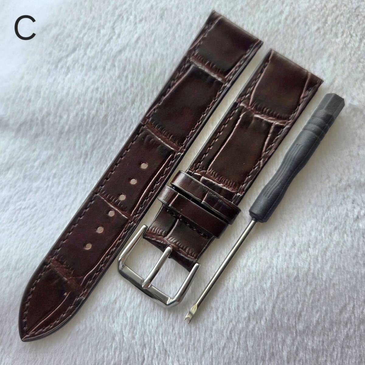時計ベルト　バンド　レザー　ラグ幅２０ｍｍ　メンズ　新品　未使用　バネ棒取り外し工具付き C-２０