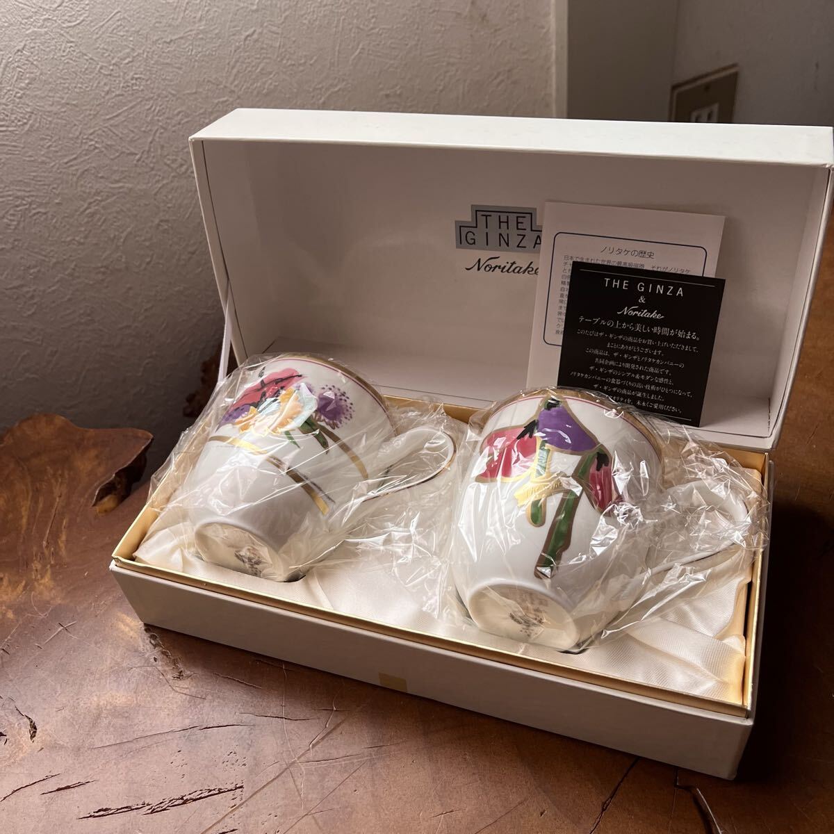 希少 未使用 保管品 ノリタケ Noritake & THE GINZA 共同企画商品 ティーカップセット