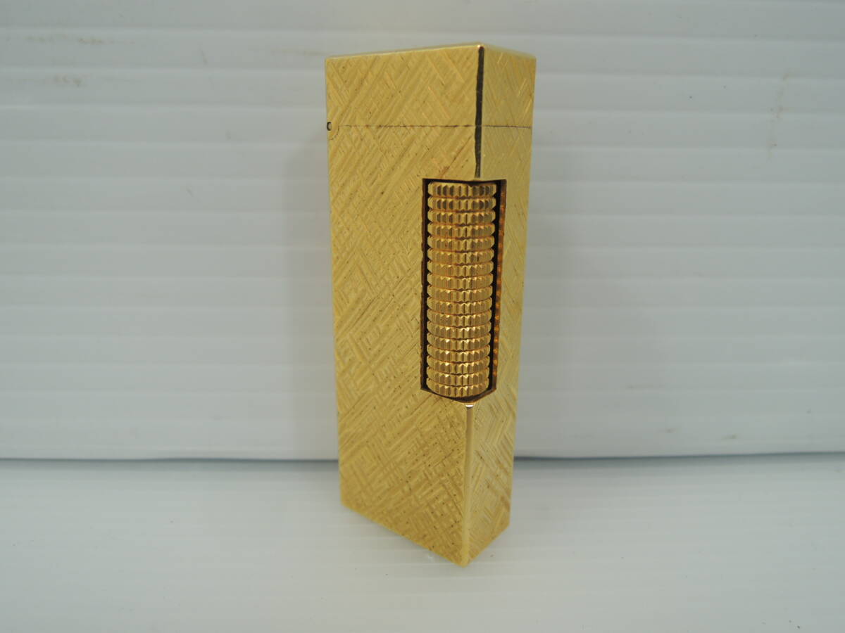 △dunhill ダンヒル US.RE24163 ガスライター ゴールドカラー ローラー式 スイス製 喫煙具 現状/管理1936A12-LM0126