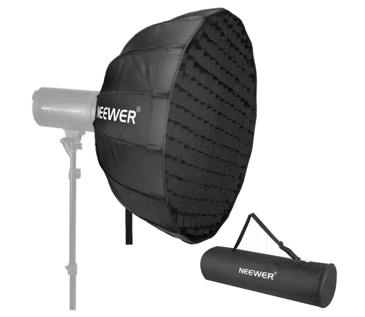 Neewer 34インチ 十六角形折りたたみシルバービューティーディッシュ Bowensマウント ソフトボックス