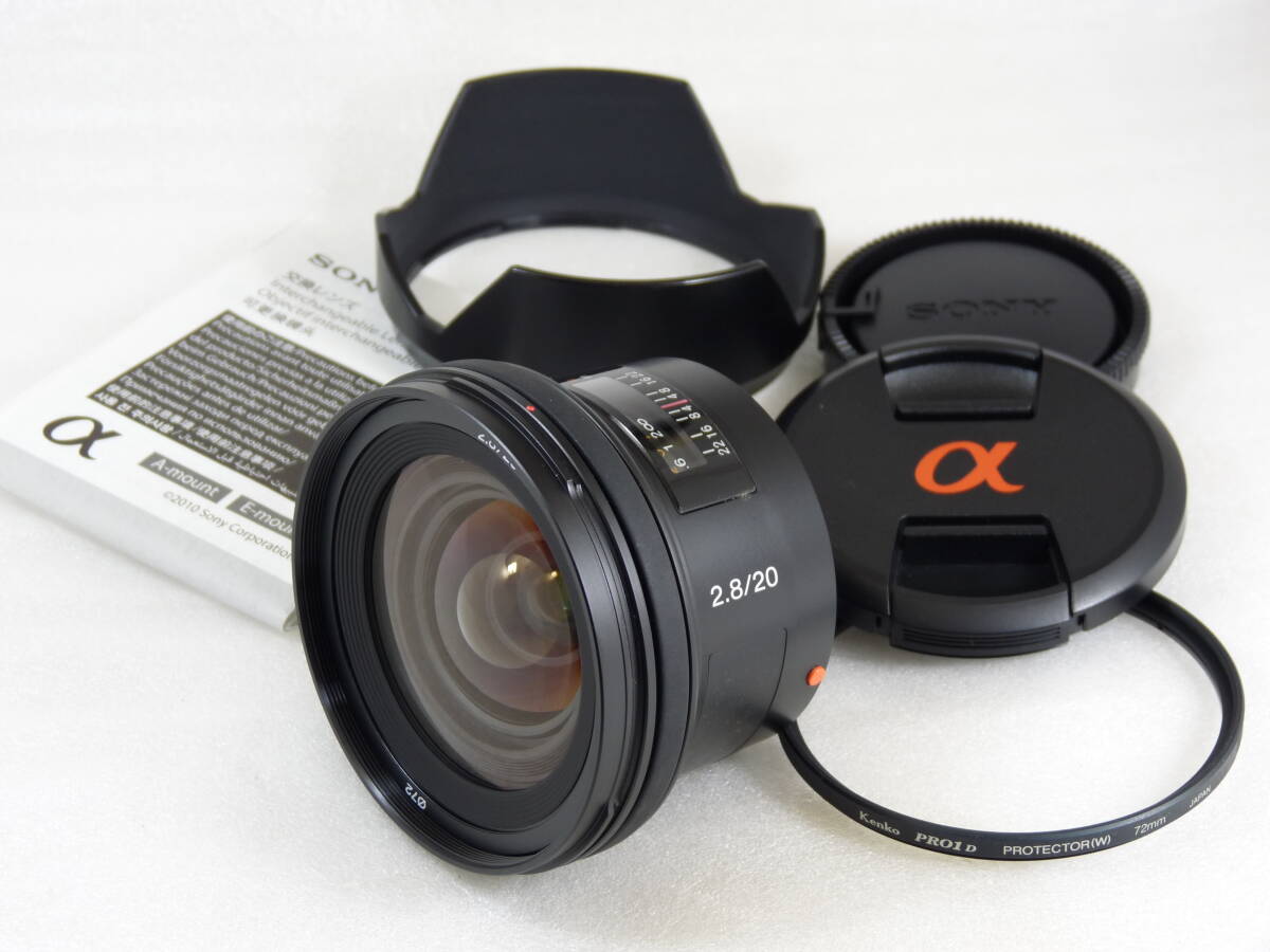 【美品】SONY 20mm F2.8 SAL20F28 Aマウント 実写確認済み