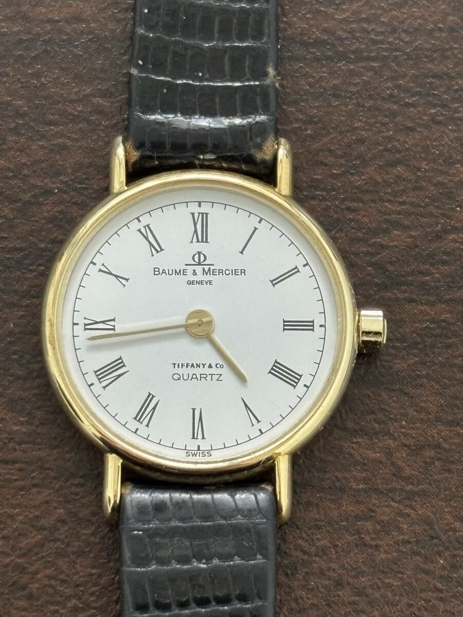 ジャンク Baume & Mercier Tiffany quartz 14k ボーム＆メルシエ ティファニー ダブルネーム wネーム Collaboration クォーツ 