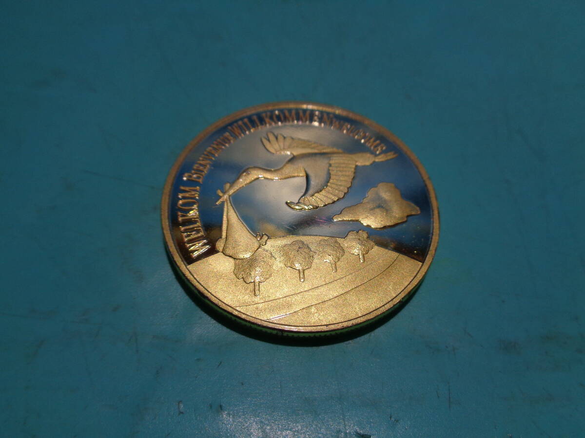 オランダ Birth Coin 金色 メダル レプリカ