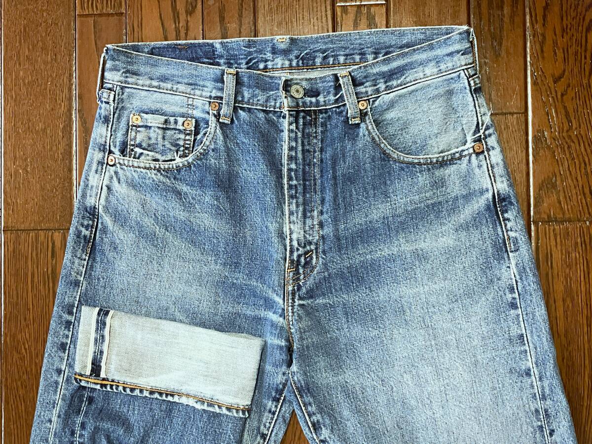 90s リーバイス ＬＥＶＩ’Ｓ 502xx ビンテージ レプリカ ひげ落ち ジーンズ w34 ビッグE BIGE 赤耳 復刻 デニム パンツ 90年代 日本製