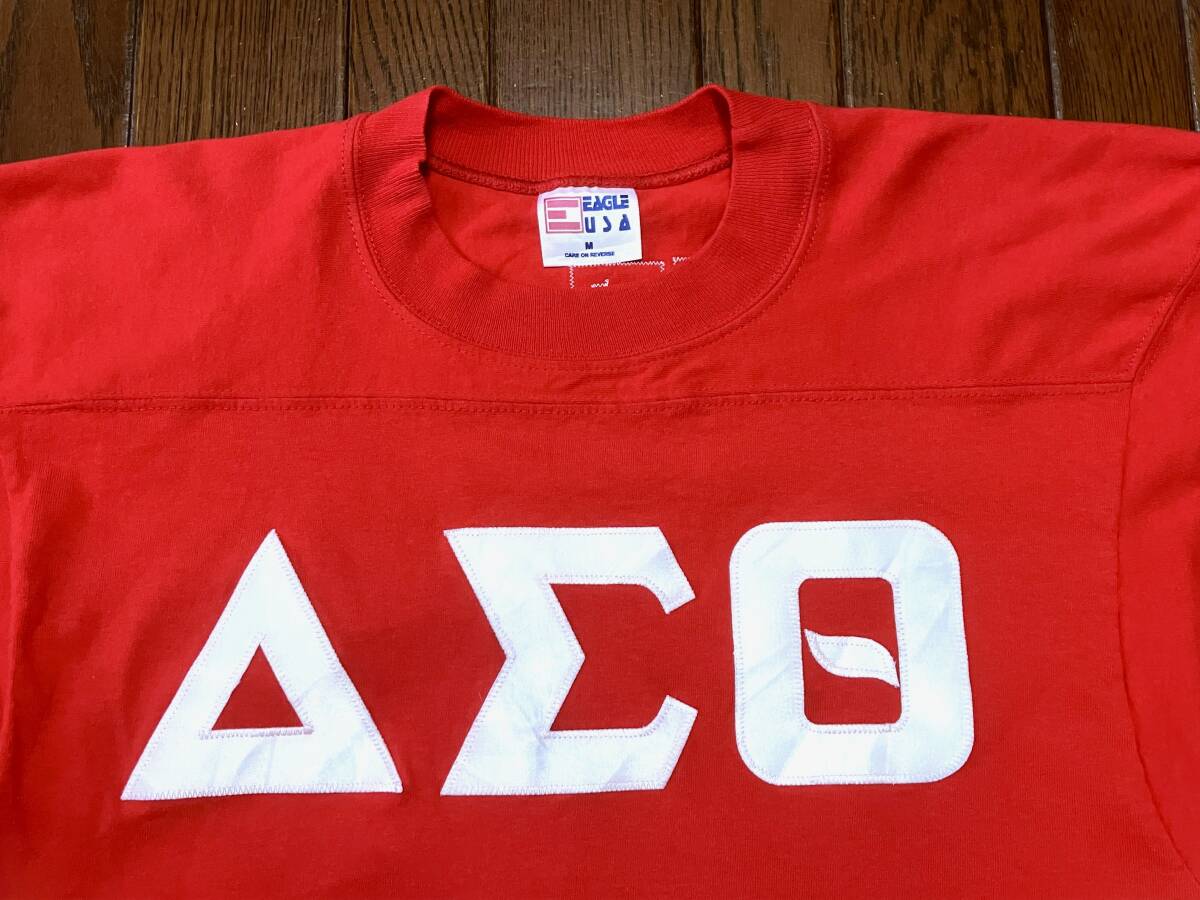 USA製 90s ビンテージ EAGLE USA イーグル フットボール Tシャツ M 赤 レッド シングルステッチ ナンバリング 90年代 アメリカ製