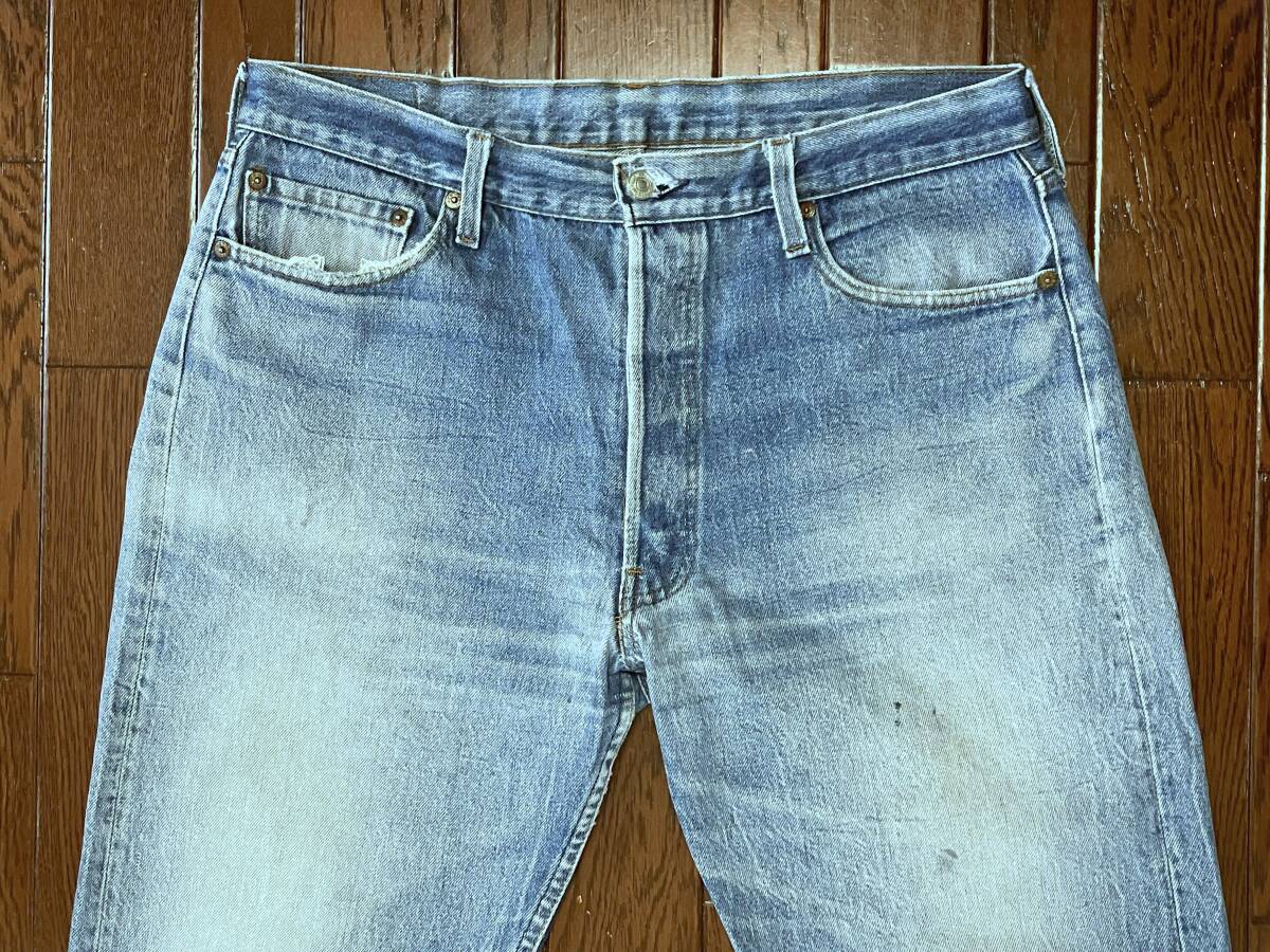 USA製 524刻印 リーバイス Levi's 501 ひげ落ち ビンテージ ブルー ジーンズ w38 大きい デニム パンツ ジーパン ビッグサイズ アメリカ製