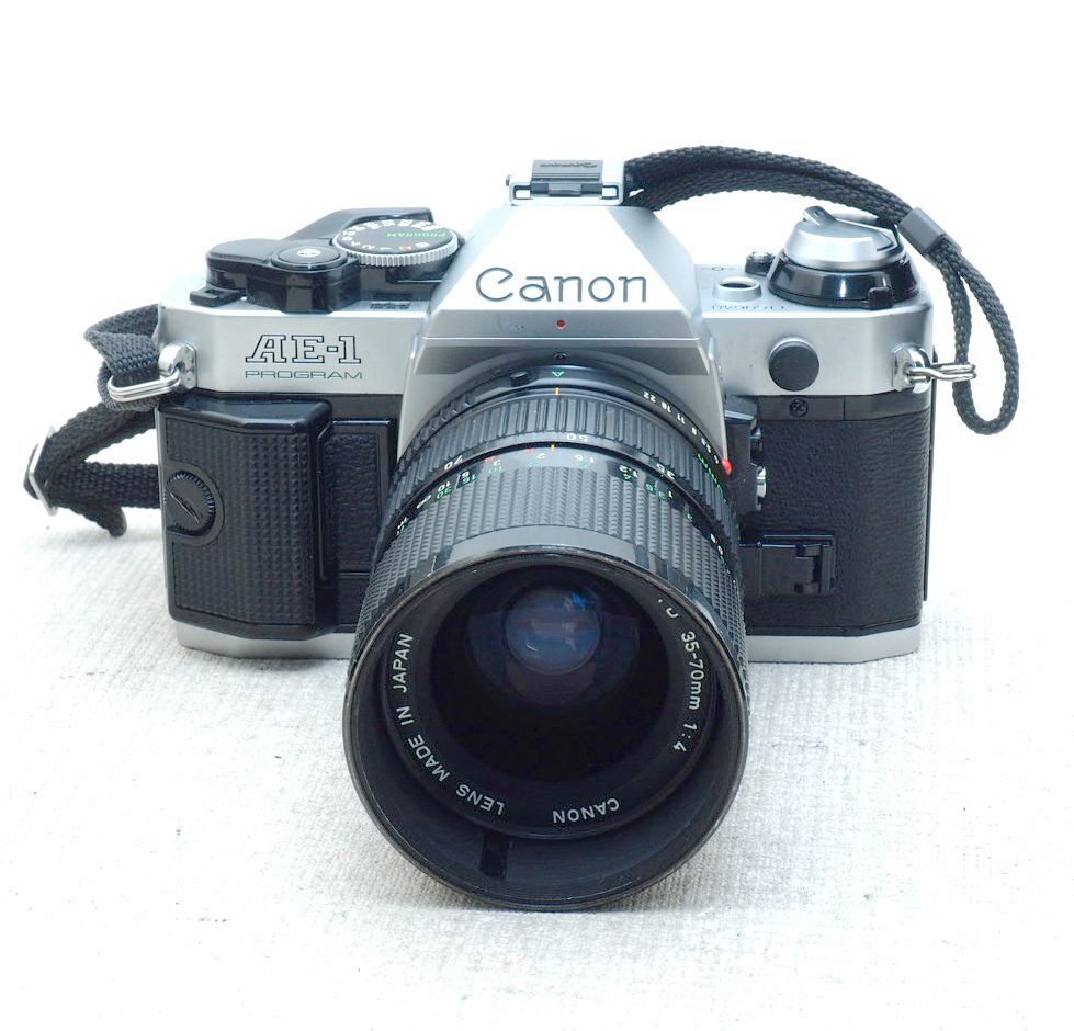 CANON AE-1P シルバー　NFD35-70/4 レンズ付き　動作するが現状