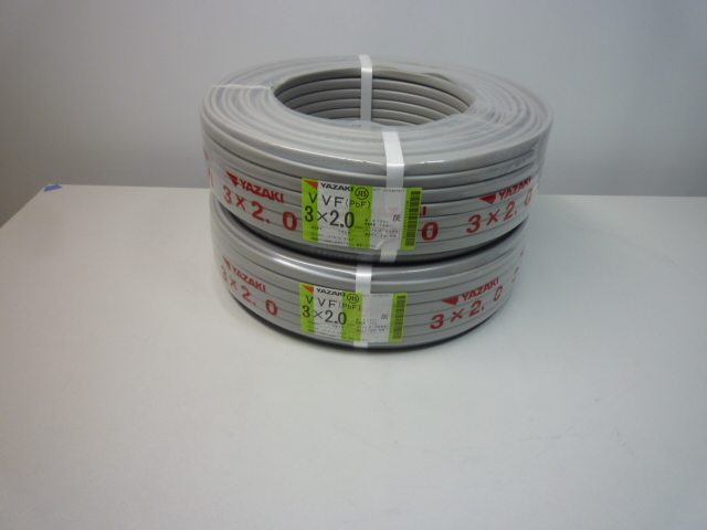 未使用品　矢崎電線 YAZAKI VVF　3x2.0mm　100m巻　2個セット