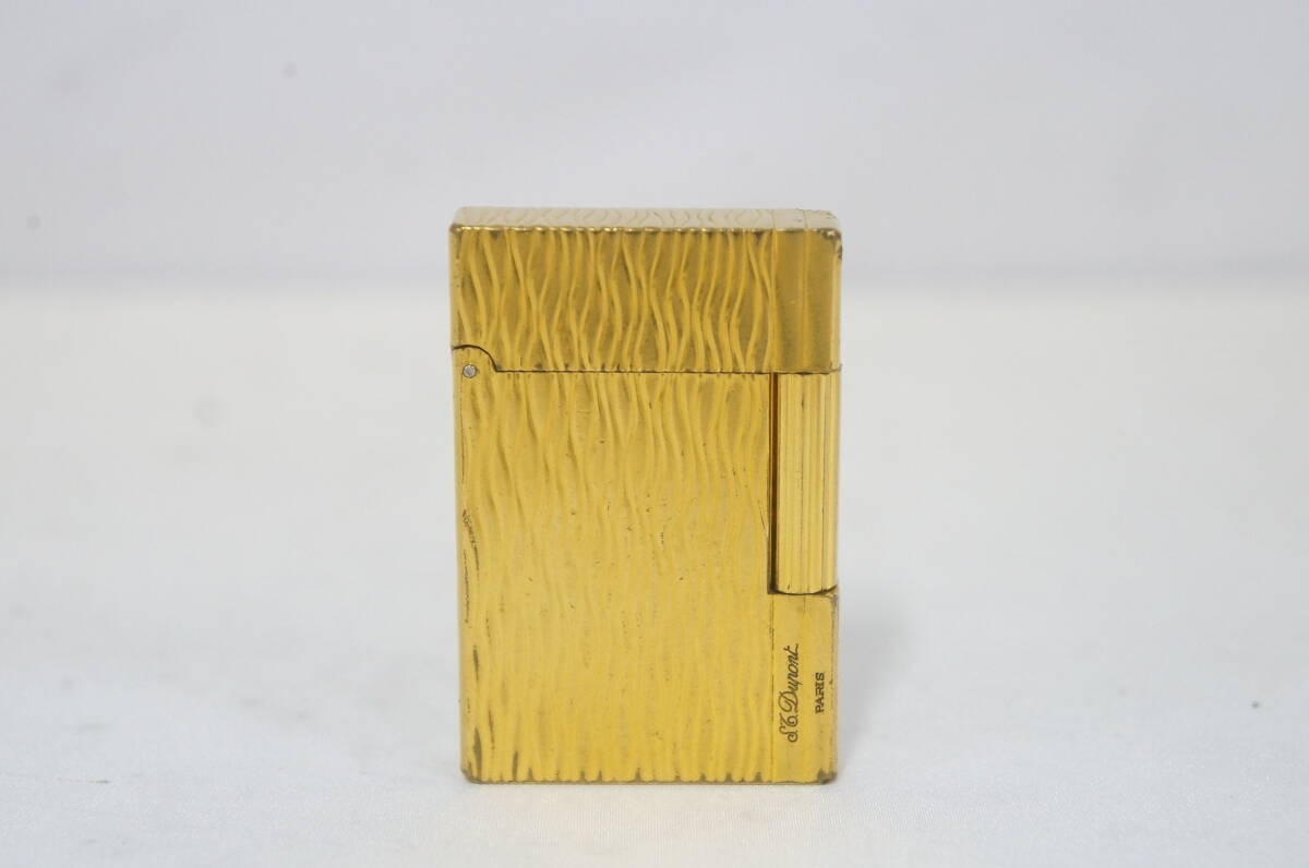 ② S.T. Dupont デュポン ライン2 ゴールドカラー ローラー ガスライター ジャンク 4803282341