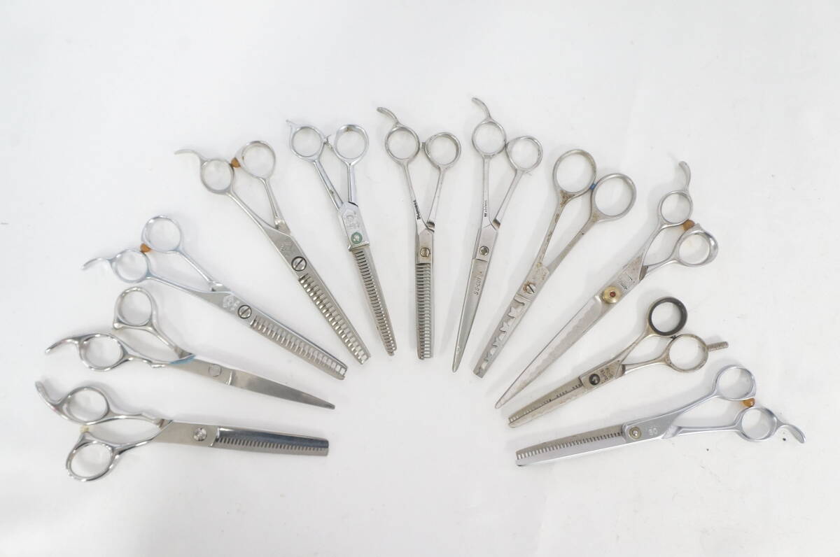 anbieel R.E.G YASAKA KENSAI 等 理容鋏 11点 まとめてセット セニング シザー 理容 床屋 7003262311