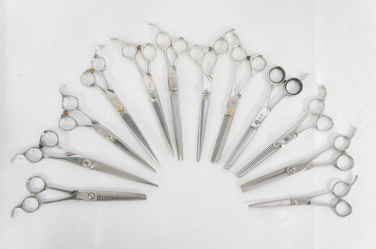 Nic 一生 昴 SUZUKI 超合金 紅蓮 輝 等 理容鋏 12点 まとめてセット セニング シザー 理容 床屋 7003262311