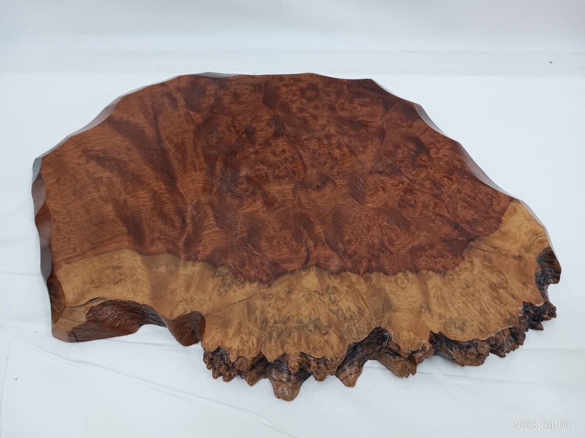 花台　かりん　カリン　 天然木　 飾台　 敷板　 盆栽台　 一枚板　ビンテージ