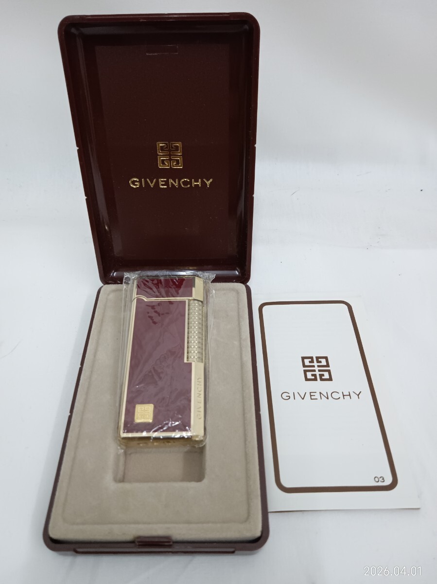 GIVENCHY　 ジバンシー　 ジバンシィ　 ガスライター　 ボルドー　 ローラー式　 ライター　 喫煙具　ビンテージ　保管品