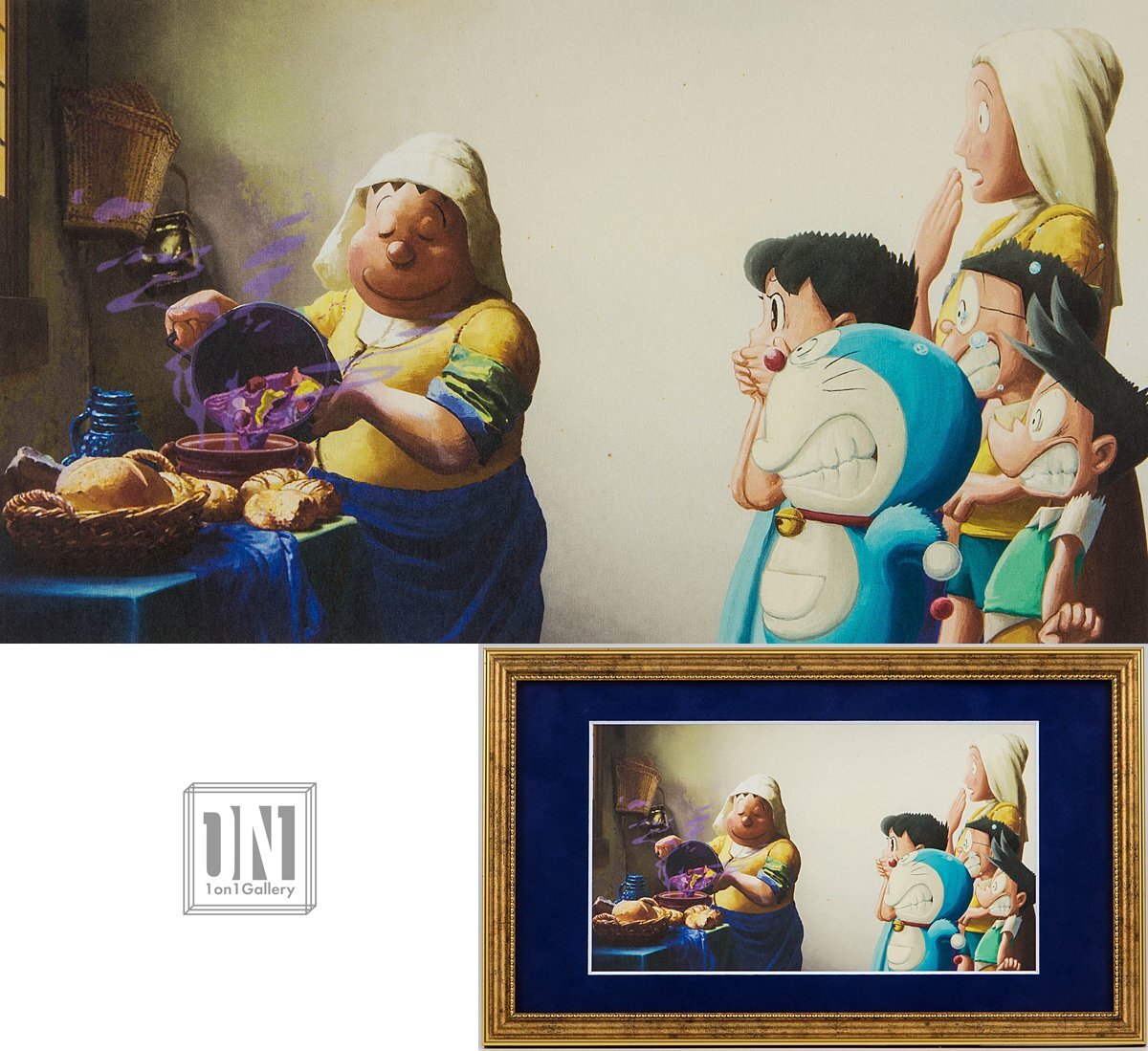【1on1】真作 映画ドラえもん のび太の絵世界物語 『牛乳を注ぐ女』 ジークレー 3号 2025年 ／ フェルメールの世界に入り込んだドラえもん