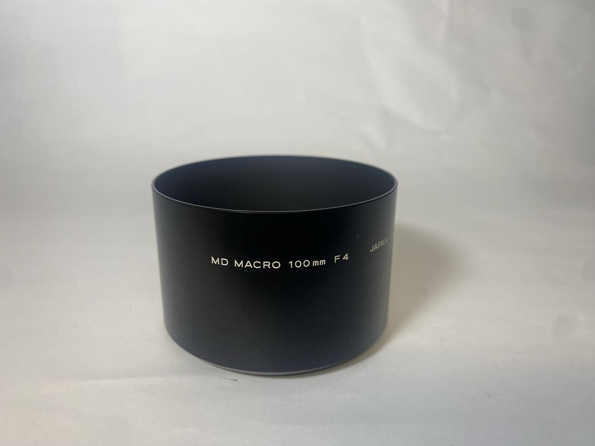 希少！美品！メタル製！Minolta MD MACRO 100mm F4 メタルレンズフード スクリュー式