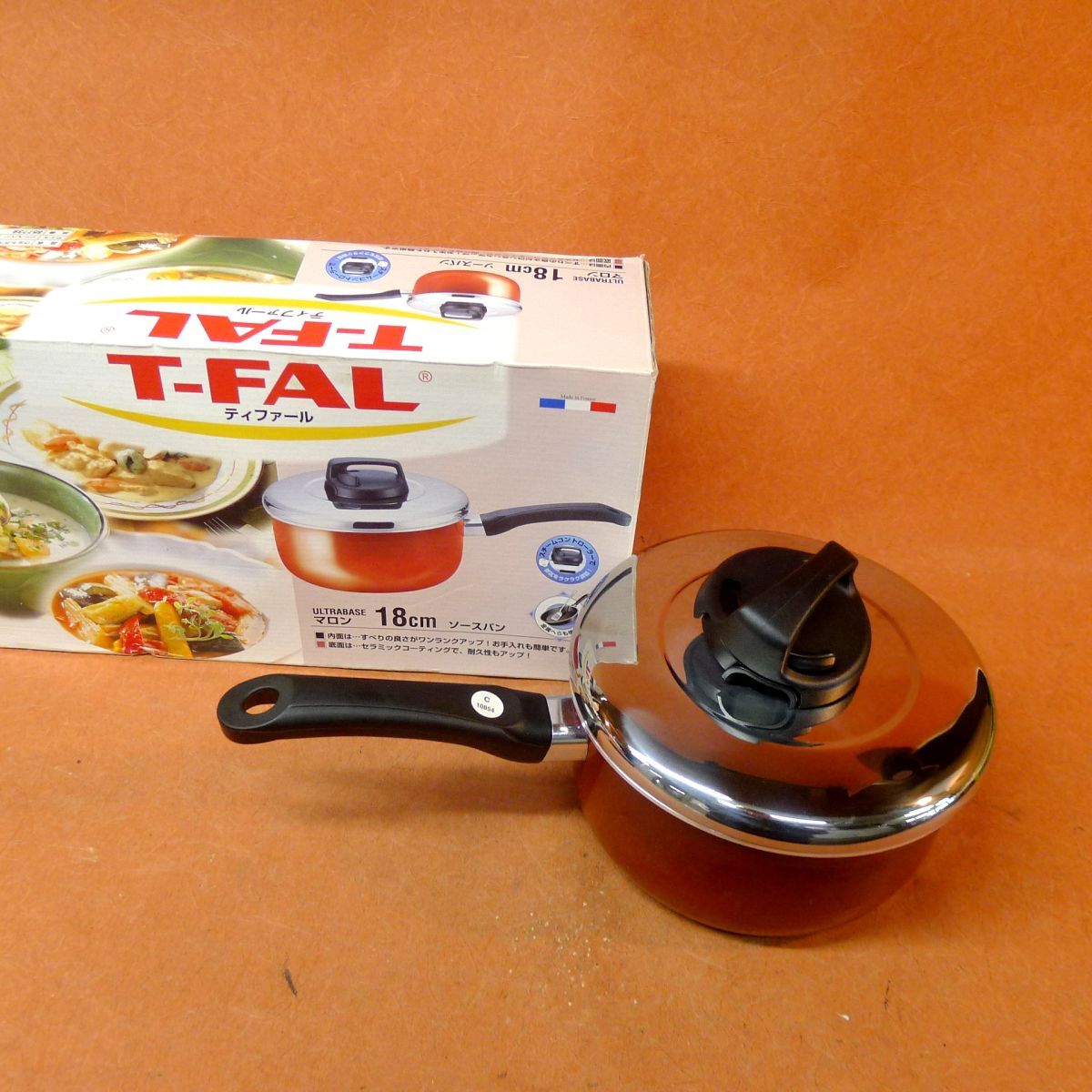 ★d092 未使用 T-fal ティファール ULTRABASE マロン ソースパン 18cm 2L 片手鍋 キッチン雑貨 調理器具/100