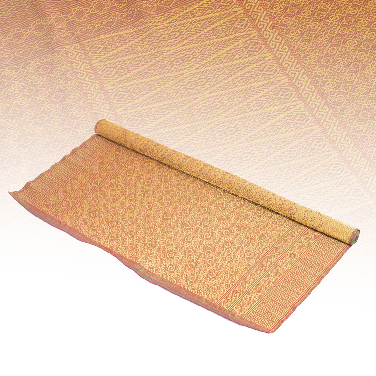 S-944 民芸織物 卓布 敷物 テーブルランナー 190×77cm 経敷 仏具敷物