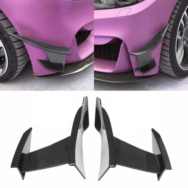 カーボン 立体カナード ダクト汎用 BMW E46E90E92F30F32F34F36F10F11 AUDI A3A4A5 Z33Z34 ZN6FT86 CT9A Z34GDB 等に パネル トリム