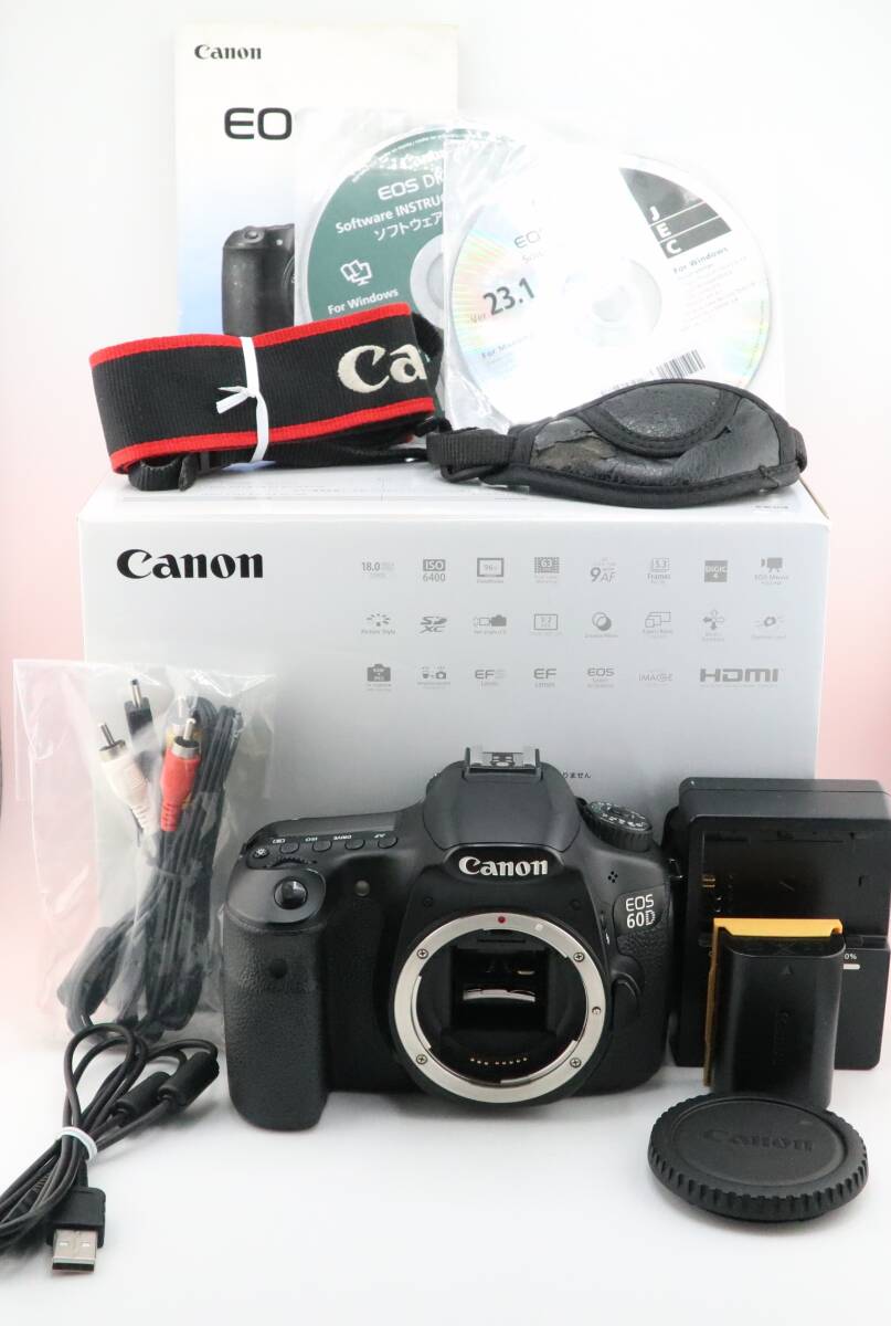 ★キヤノン CANON EOS 60D ボディ 元箱・充電器・説明書・ストラップ付★　W0414＃4736