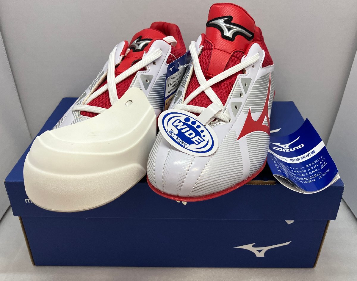 ☆未使用品☆野球 スパイクシューズ プライムバディー ホワイト×レッド 11GM182062 MIZUNO ミズノ 23.5cm