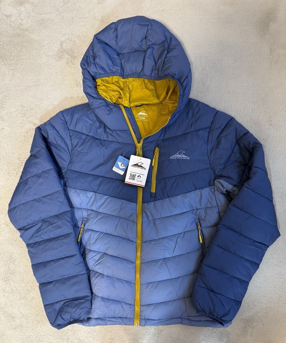 新品！アルゼンチンブランドMONTAGNEモンターニュ CAMPERA ARGON エコダウンジャケットL/AZUL METAL/LIGHT METAL