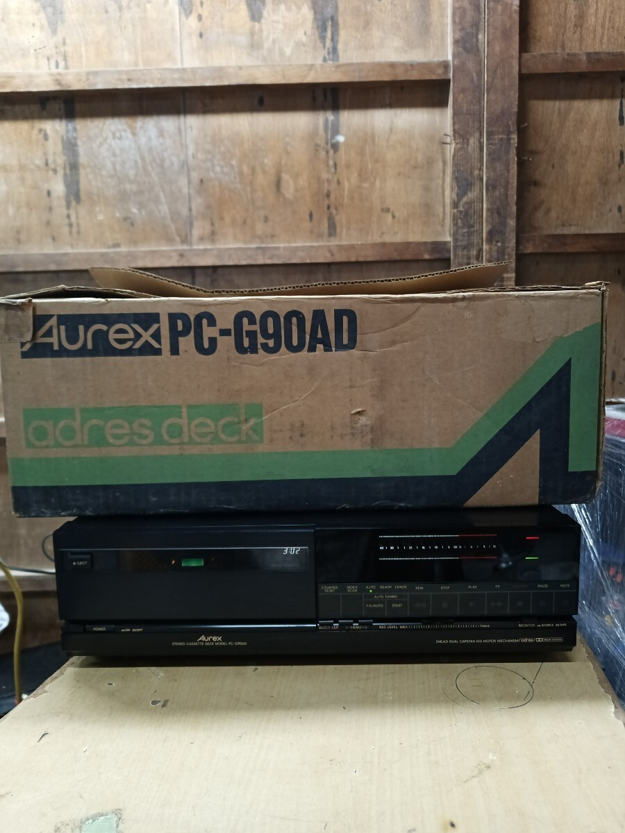 Aurex　PC-G90AD カセットデッキ 音響機器 難あり　オーレックス　動画あり現状品　通電ok　ジャンク　音出し確認はできましたが・・・