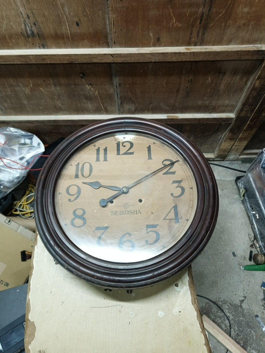 SEIKOSHA セイコー社 壁掛け時計 音がなること確認済 レトロ　アンティーク　ジャンク品　動作未確認　動画あり