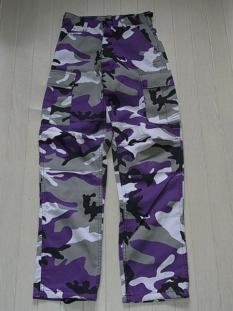 ROTHCO　 カーゴパンツ　 パープル カモフラ　BDU 6ポケット ロスコカーゴパンツ 迷彩柄