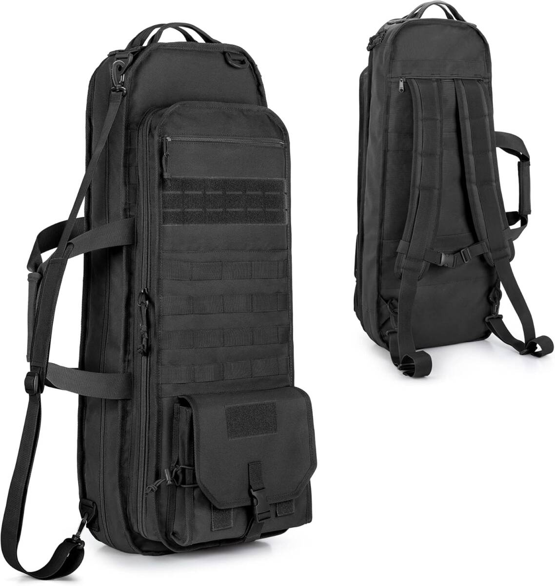 GOBUROS ガンケース リュック 2丁収納 28インチ　70cm対応 サバゲー ライフルケース ガンバッグ 大容量 ガンリュック/Y40676-R3